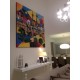 Quadro pintado a mão Releitura da obra de Tarsila do Amaral "Morro da favela " medida total  200X200 COD 793