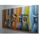 Quadro pintado a mão tema floristas, camponesas  70x150 