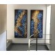 Quadros abstratos multicoloridos pintados a mão, verticais , originais, 70x160  cada quadro 