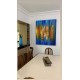 Quadro decorativo pintado a mão peixes 2b medida 100x80 