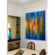 Quadro decorativo pintado a mão peixes 2b medida 100x80 