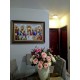 Quadro pintado a mão Santa ceia espatulada,para decoração medida 60x100 