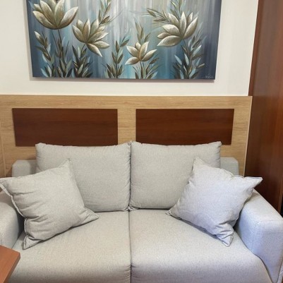 Quadro decorativo floral moderno abstrato,modelo 3, cor turquesa,  medida  70x140