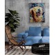 Quadro decorativo  pintado a mão cachorro modelo 2 medida 70x50