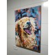 Quadro decorativo  pintado a mão cachorro modelo 2 medida 70x50