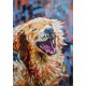 Quadro decorativo  pintado a mão cachorro modelo 2 medida 70x50