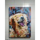 Quadro decorativo  pintado a mão cachorro modelo 2 medida 70x50