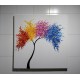 Quadro pintado a mão arvore estilo moderno fundo branco medida 80x80