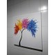 Quadro pintado a mão arvore estilo moderno fundo branco medida 80x80