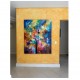 Quadro decorativo pintado a mão Arvores de gatos  medida 150x120 