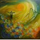 Quadro decorativo pintado a mão Rio de Janeiro , Cristo redentor , corcovado medida 80x80