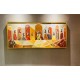 Quadro decorativo Santa ceia moderna pintada a mão tons terrosos medida 70x160 
