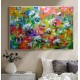 Quadro decorativo pintado a mão peixes 1A medida 80x120 cod 914