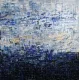 Quadro abstrato pode Dmalbet em tons de azul pintado a mão medida 90x90