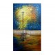 Quadro decorativo pintado a mão arvore e bicicleta medida 200x110
