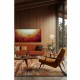 Quadro decorativo pintado a mão tema arvores e passarinhos estilo moderno 2a 60x120 