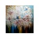 Quadro pintado a mão arvore e passarinhos medida 100x100 
