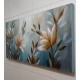 Quadro decorativo floral moderno abstrato,modelo 3, cor turquesa,  medida  60x120 