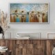 Quadro pintado a mão arvore e passarinhos medida 60x120 