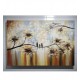 Quadro pintado a mão arvore e passarinhos cores beije e marrom ,medida 80x120 