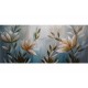 Quadro decorativo floral moderno abstrato,modelo 3, cor turquesa,  medida  60x120 