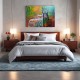 Quadro decorativo pintado a mão gatos medida 60x80 