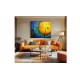 Quadro decorativo pintado a mão tema arvores e passarinhos estilo moderno 2a  100x120 