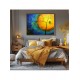 Quadro decorativo pintado a mão tema arvores e passarinhos estilo moderno 2a  100x120 