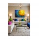 Quadro decorativo pintado a mão tema arvores e passarinhos estilo moderno 2a  100x120 