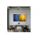Quadro decorativo pintado a mão tema arvores e passarinhos estilo moderno 2a 70x120 