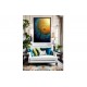 Quadro decorativo pintado a mão tema arvores e passarinhos estilo moderno 2a 70x100 vertical 
