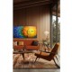 Quadro decorativo pintado a mão tema arvores e passarinhos estilo moderno 2a  60x120 
