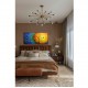 Quadro decorativo pintado a mão tema arvores e passarinhos estilo moderno 2a  60x120 