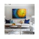 Quadro decorativo pintado a mão tema arvores e passarinhos estilo moderno 2a  70x100 