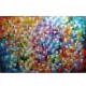 Quadro abstrato multicolorido pintado a mão 80x120 