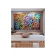 Quadro abstrato multicolorido pintado a mão 80x120 