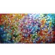 Quadro abstrato multicolorido pintado a mão 80x140 
