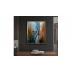 Quadro decorativo pintado a mão tema arvores e passarinhos estilo moderno 3a, vertical,  70x90 