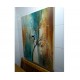 Quadro decorativo pintado a mão tema arvores e passarinhos estilo moderno 3a, vertical,  70x90 