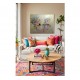 Quadro decorativo pintado a mão tema arvores e passarinhos estilo moderno 2a  funco clarinho 70x100  