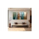 Quadro decorativo pintado a mão tema arvores e passarinhos estilo moderno 3a  70x120 