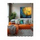 Quadro decorativo pintado a mão tema arvores e passarinhos estilo moderno 2a  60x60 