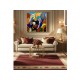 Quadro decorativo pintado a mão tema Sagrada família  Modelo 4 medida 60x60 