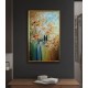 Quadro vertical  pintado a mão arvore e passarinhos medida 100x60 