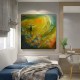 Quadro decorativo pintado a mão Rio de Janeiro , Cristo redentor , corcovado medida 90x90