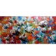 Quadro decorativo pintado a mão peixes 1A medida 60x120 