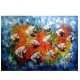 Quadro decorativo pintado a mão peixes 1A medida 70x100 