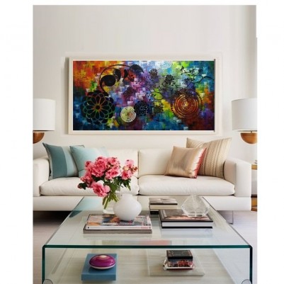 Quadro decorativo abstrato  mandalas 60x120 código 1154