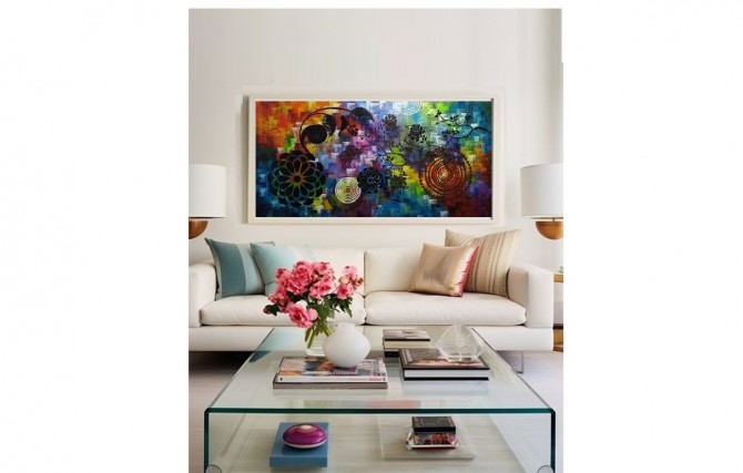 Quadro decorativo abstrato  mandalas 60x120 código 1154