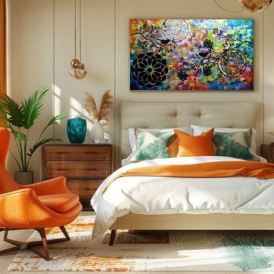 Quadro decorativo abstrato  mandalas 60x100